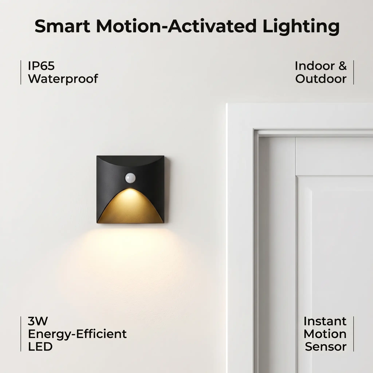 LuminiPath - Waterproof IP65 Wall Light - Indoor and Outdoor Wall Light - Motion Sensor Wall Light LED