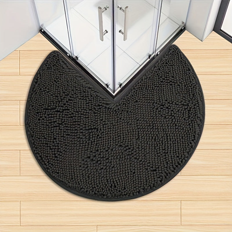 Round Luxury Chen Bath Mat Ultra-Soft Chenille – Anti-Slip & Quick Drying