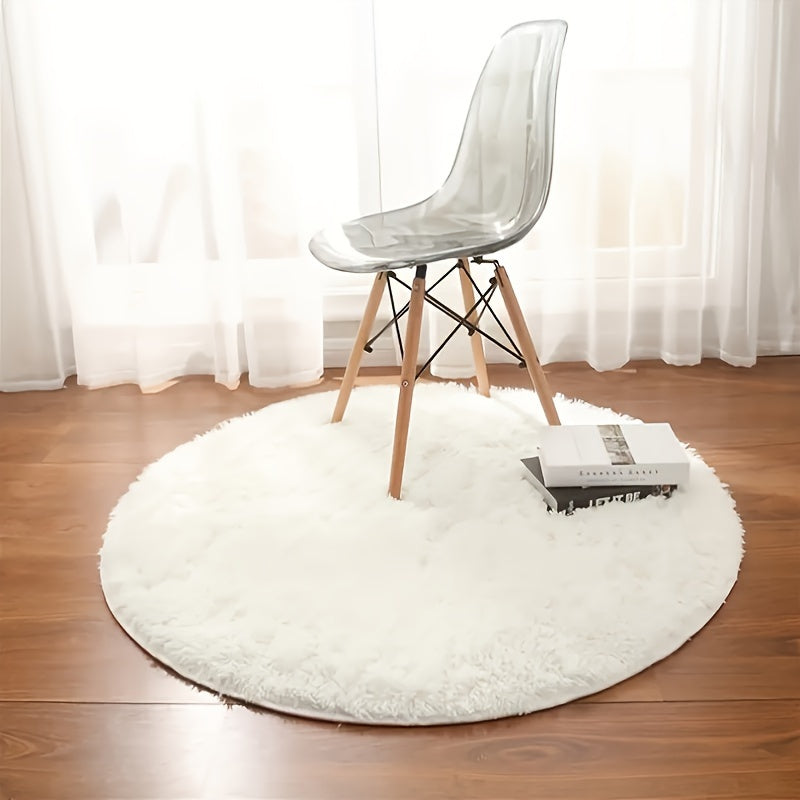 Cozy round plush rug – Ultra-soft rug for living room & bedroom