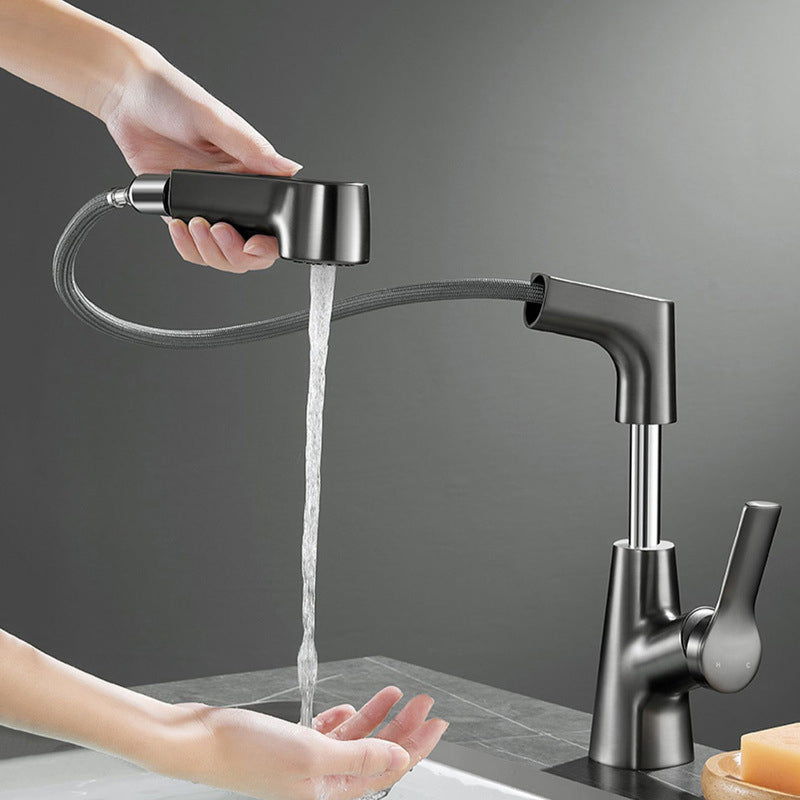 Modern Single Color Faucet Metal Center Connection Basin Faucet for Bathroom