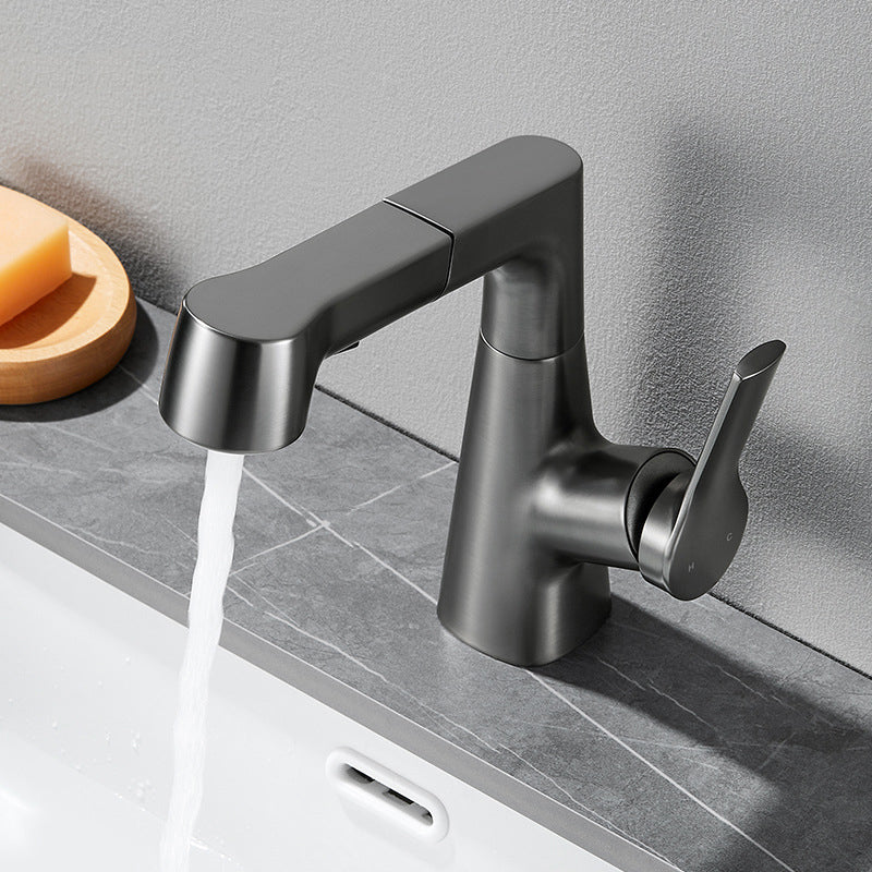 Modern Single Color Faucet Metal Center Connection Basin Faucet for Bathroom