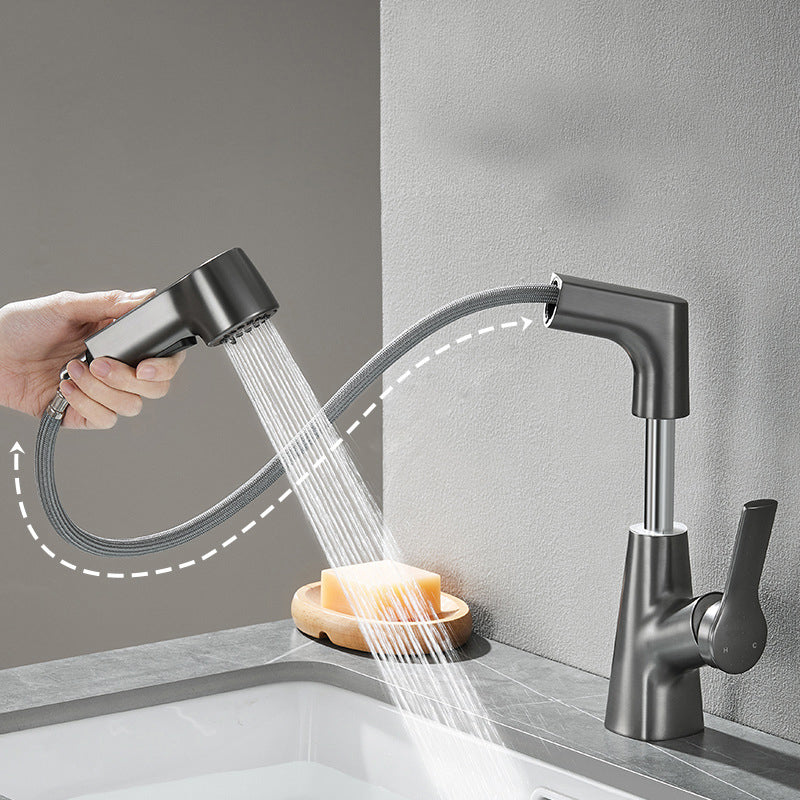 Modern Single Color Faucet Metal Center Connection Basin Faucet for Bathroom