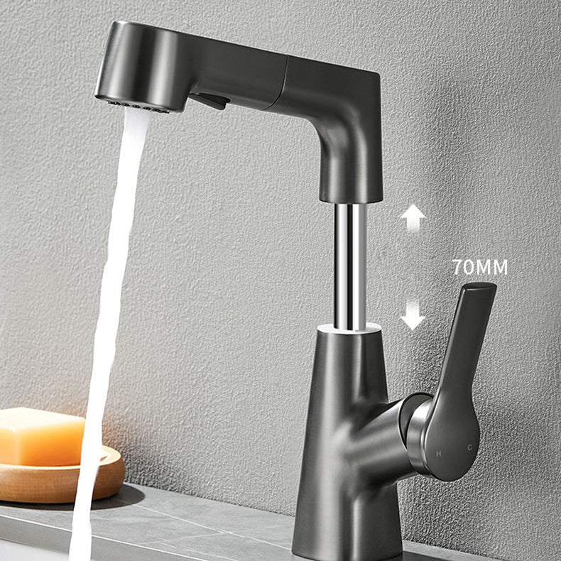 Modern Single Color Faucet Metal Center Connection Basin Faucet for Bathroom