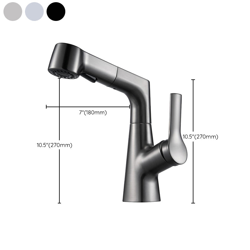 Modern Single Color Faucet Metal Center Connection Basin Faucet for Bathroom