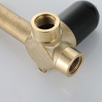 Industrial Sink Faucet Brass Lever Handles Low Arc Wall Mounted Bathroom Faucet