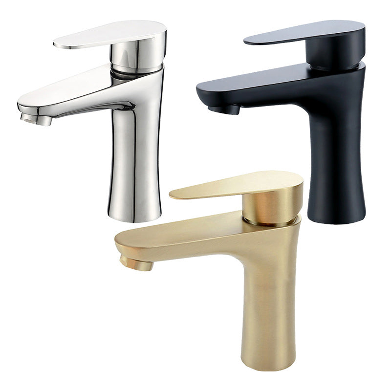 Modern Basin Tap Monochrome Center Mount Low Arc Faucet for Bathroom