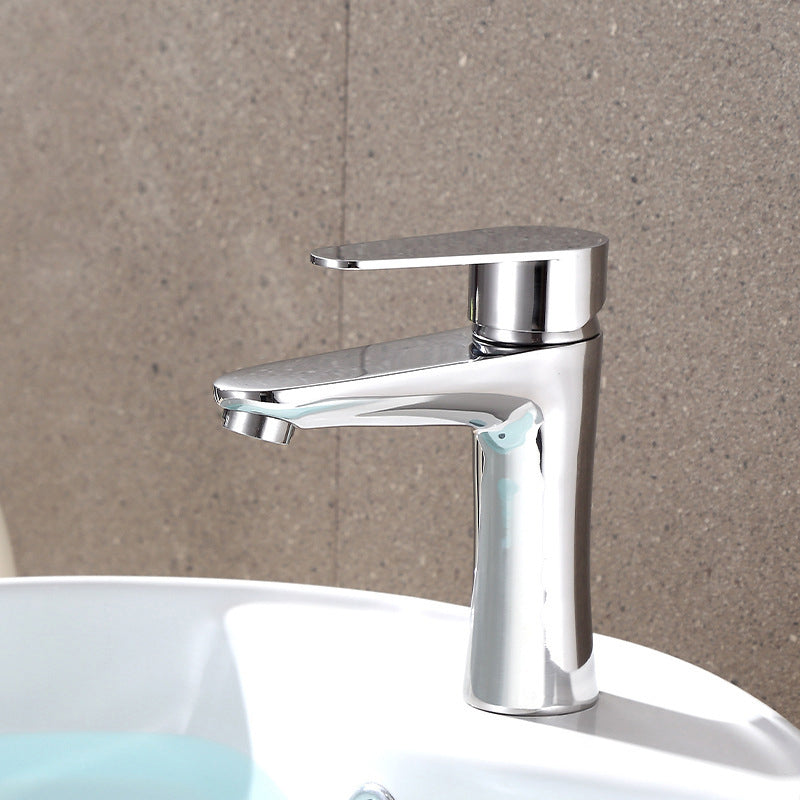 Modern Basin Tap Monochrome Center Mount Low Arc Faucet for Bathroom