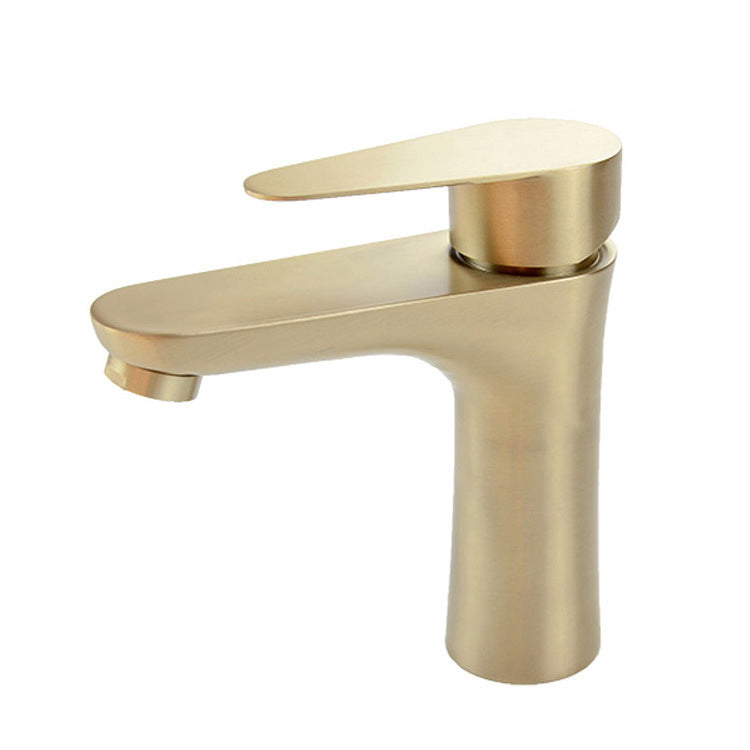 Modern Basin Tap Monochrome Center Mount Low Arc Faucet for Bathroom
