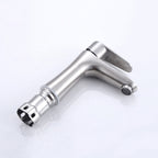 Modern Basin Tap Monochrome Center Mount Low Arc Faucet for Bathroom