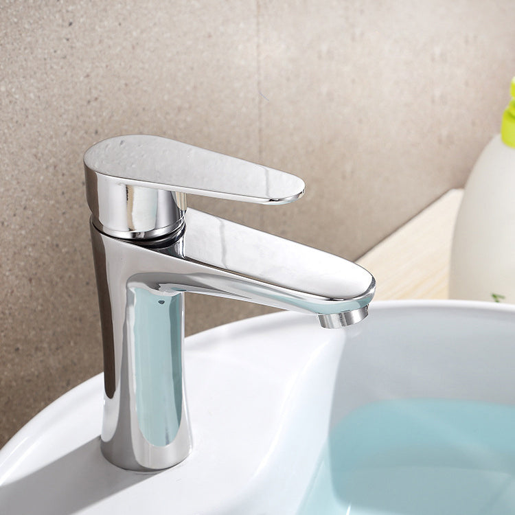 Modern Basin Tap Monochrome Center Mount Low Arc Faucet for Bathroom