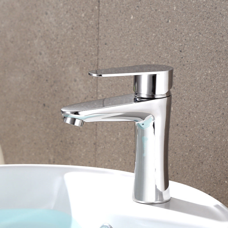 Modern Basin Tap Monochrome Center Mount Low Arc Faucet for Bathroom