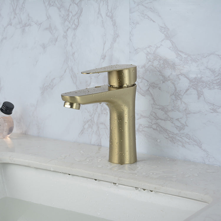 Modern Basin Tap Monochrome Center Mount Low Arc Faucet for Bathroom