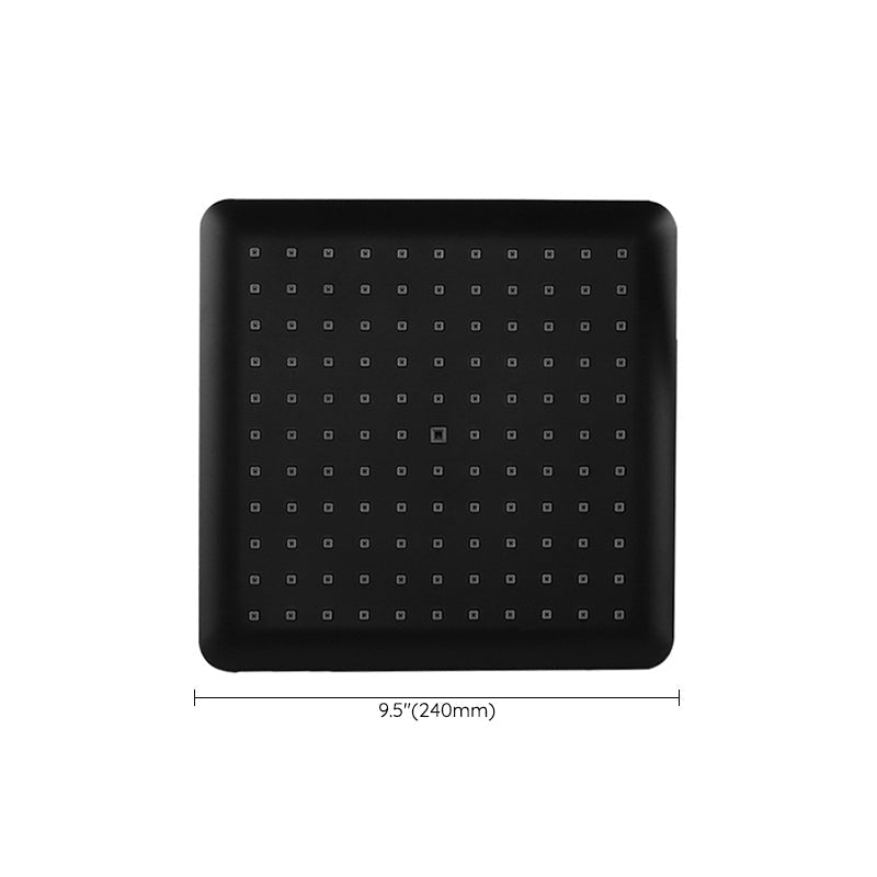 Modern square matte black shower head rainfall shower head combo