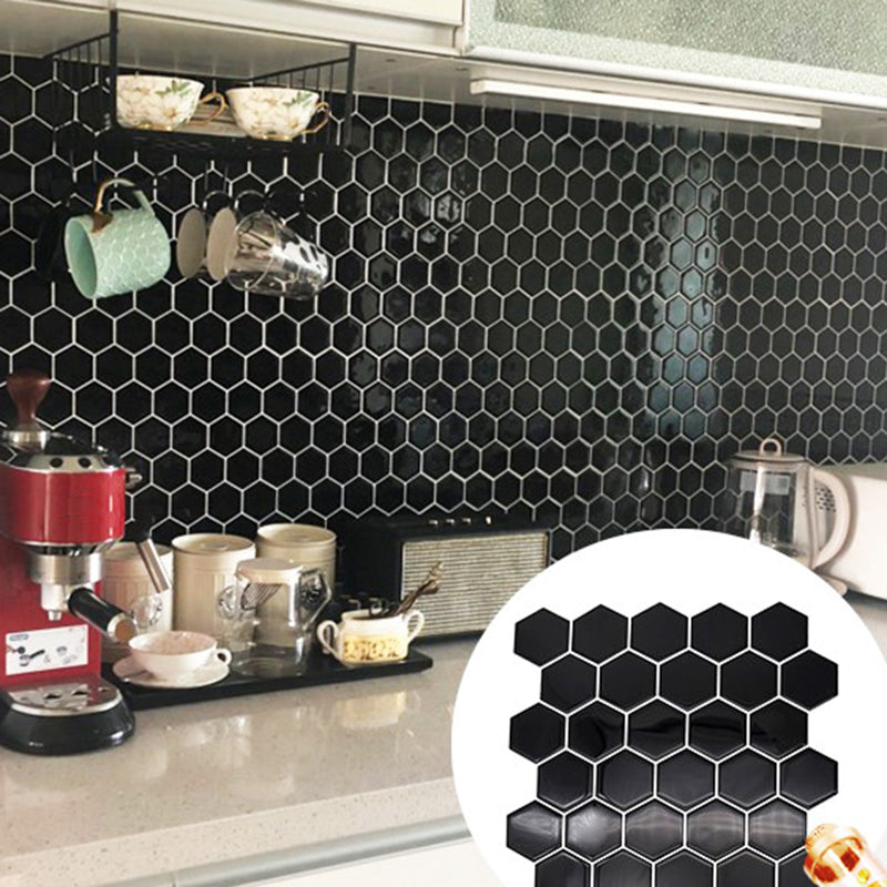 Hexagon Wall Tile Fat Resistant Steel and Kitchen Paper Wallpaper
