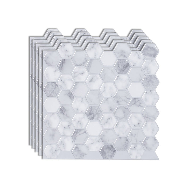 Hexagon Wall Tile Fat Resistant Steel and Kitchen Paper Wallpaper