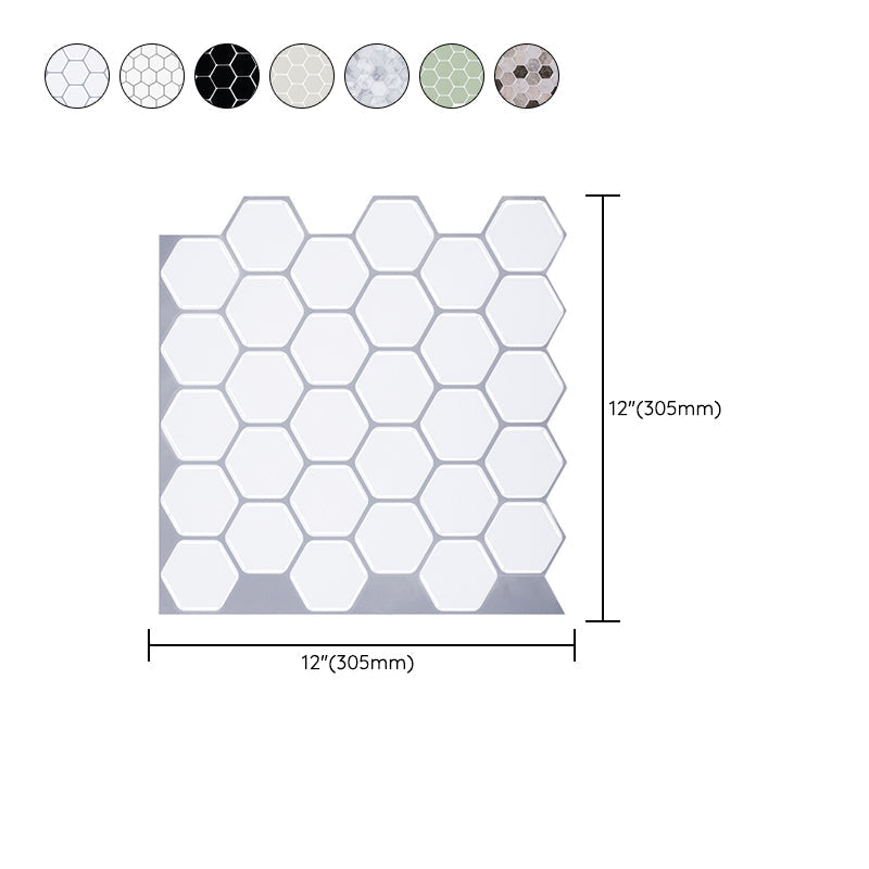 Hexagon Wall Tile Fat Resistant Steel and Kitchen Paper Wallpaper