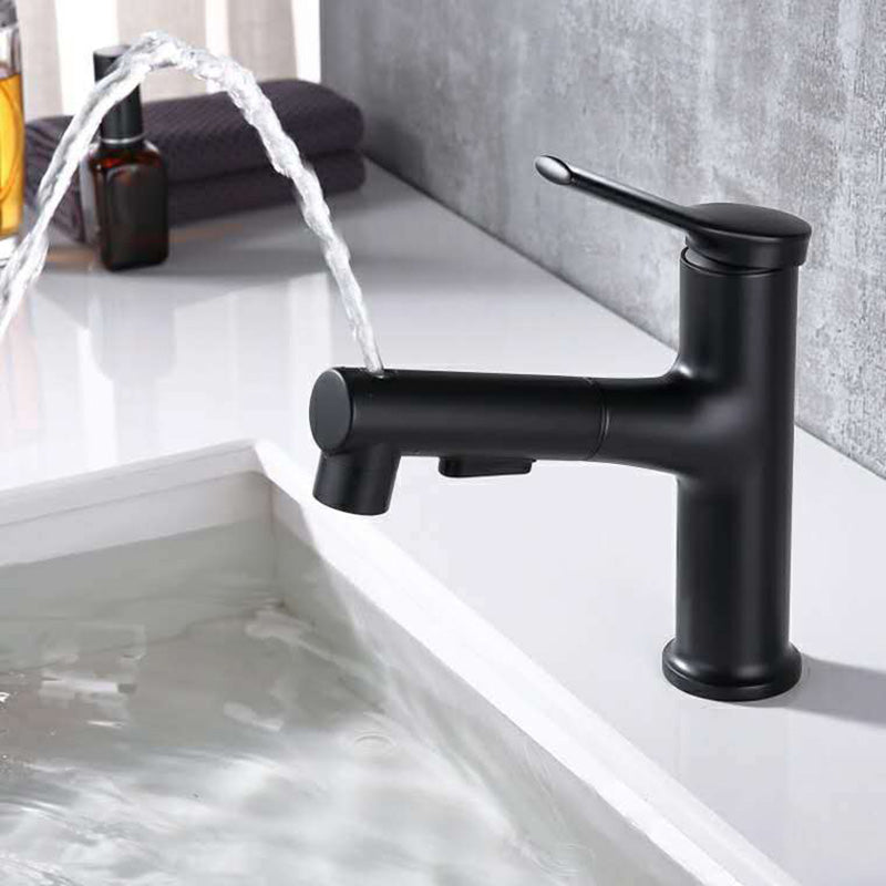 Contemporary Sink Faucet Plian Low Arc Center-Set Bathroom Faucet
