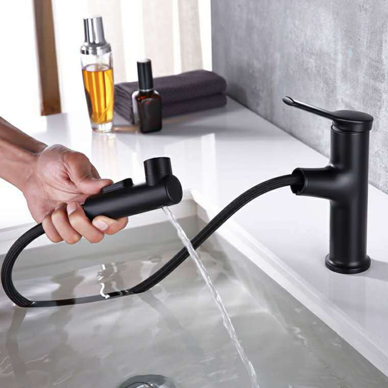 Contemporary Sink Faucet Plian Low Arc Center-Set Bathroom Faucet