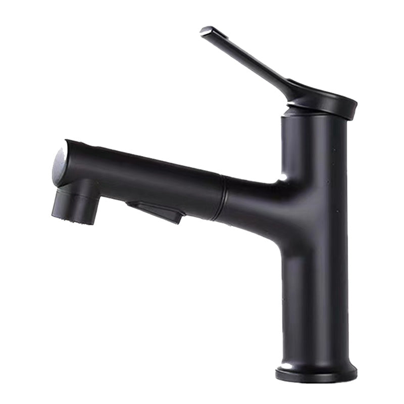Contemporary Sink Faucet Plian Low Arc Center-Set Bathroom Faucet