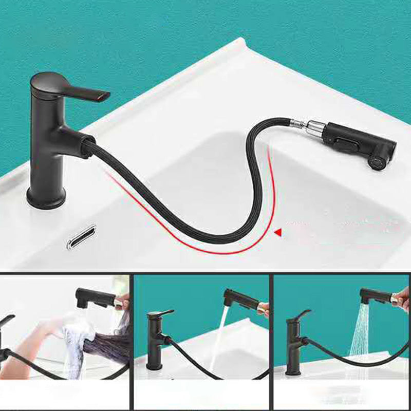 Contemporary Sink Faucet Plian Low Arc Center-Set Bathroom Faucet