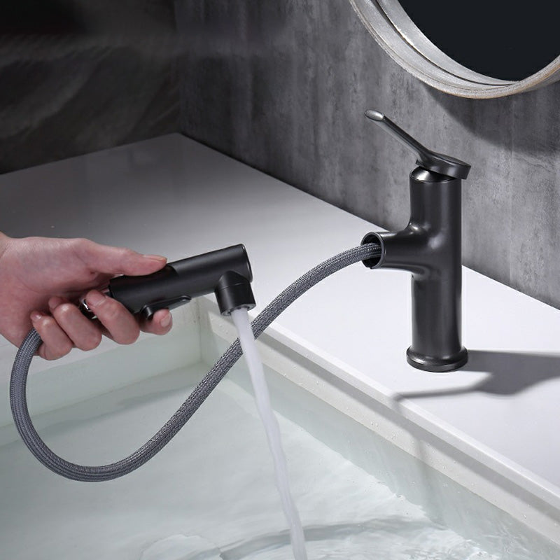 Contemporary Sink Faucet Plian Low Arc Center-Set Bathroom Faucet