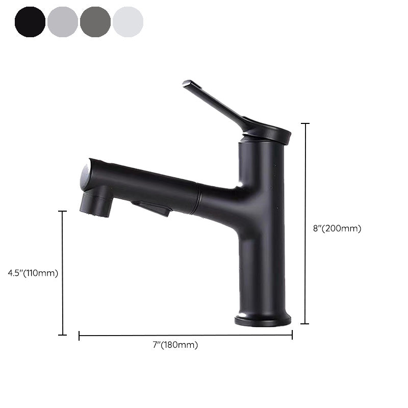 Contemporary Sink Faucet Plian Low Arc Center-Set Bathroom Faucet