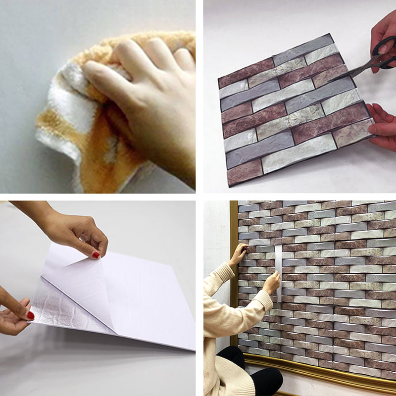 Modern PVC Field Tile/Single Tile Rectangular Peel and Stick Wall Tile