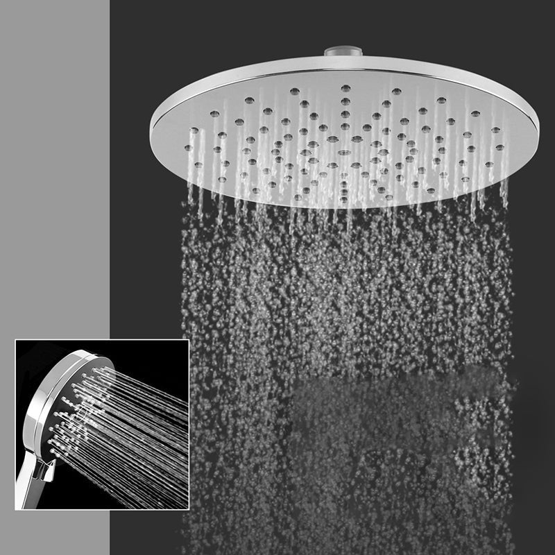 Ceiling and wall mounted showerhead combination round chrome spray head