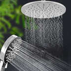 Ceiling and wall mounted showerhead combination round chrome spray head