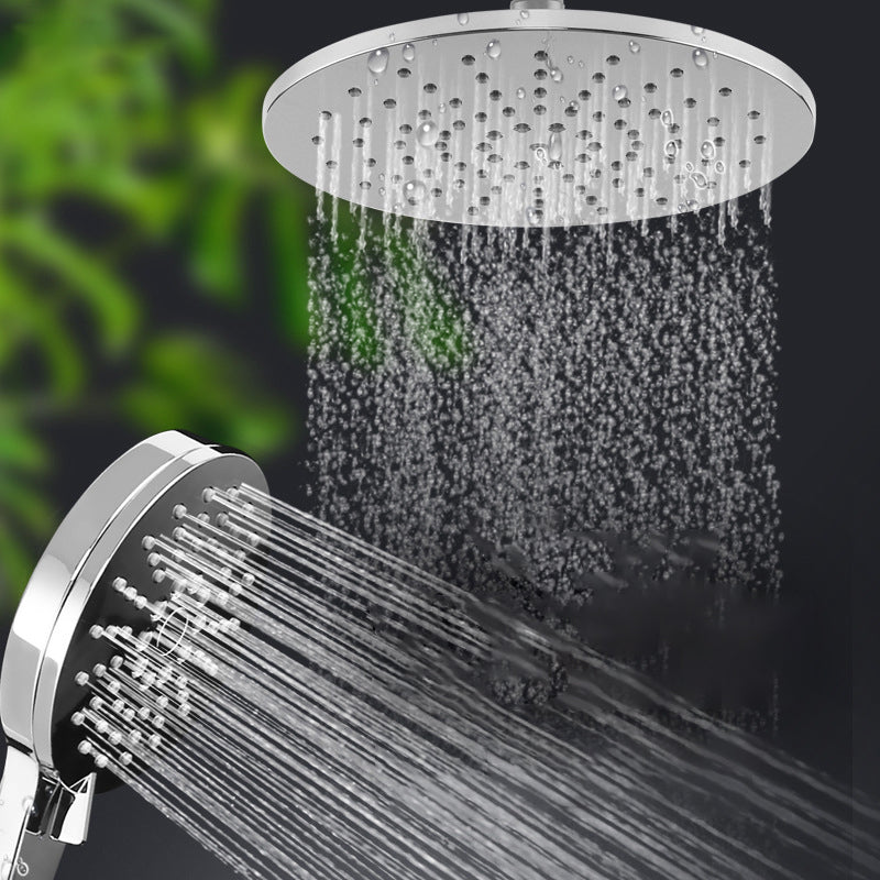 Ceiling and wall mounted showerhead combination round chrome spray head