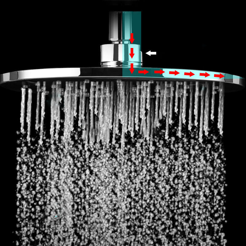 Ceiling and wall mounted showerhead combination round chrome spray head