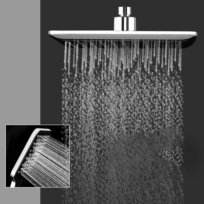 Chrome Square Shower Head Combination Wall Mounted and Ceiling Mounted Handheld Shower