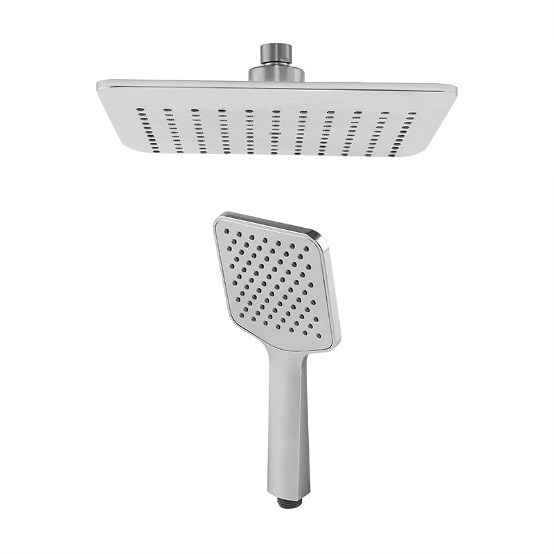 Chrome Square Shower Head Combination Wall Mounted and Ceiling Mounted Handheld Shower