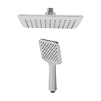 Chrome Square Shower Head Combination Wall Mounted and Ceiling Mounted Handheld Shower