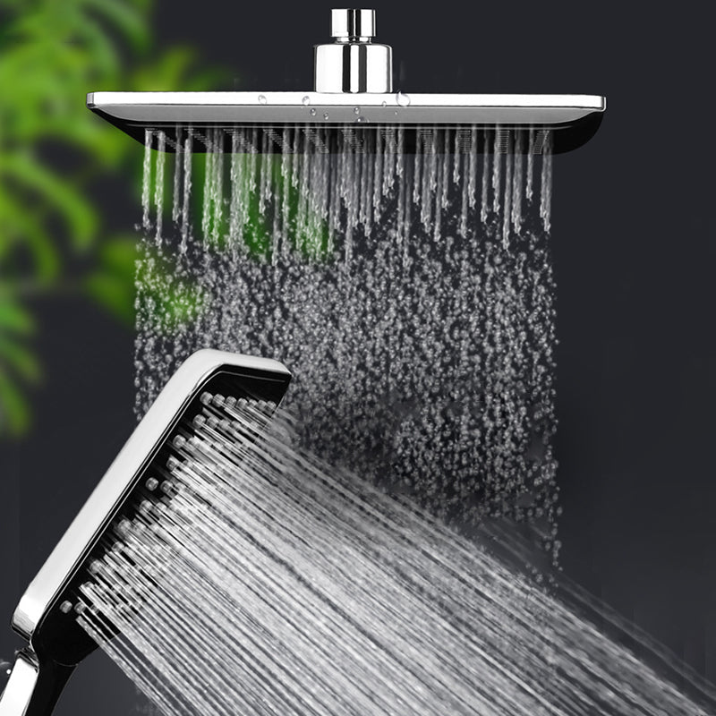 Chrome Square Shower Head Combination Wall Mounted and Ceiling Mounted Handheld Shower
