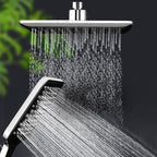 Chrome Square Shower Head Combination Wall Mounted and Ceiling Mounted Hand Shower
