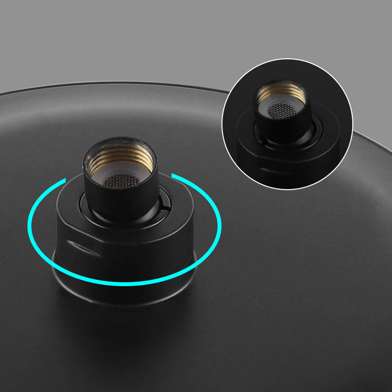 Contemporary Black Round Showerhead Combo Rain Shower Hand Shower