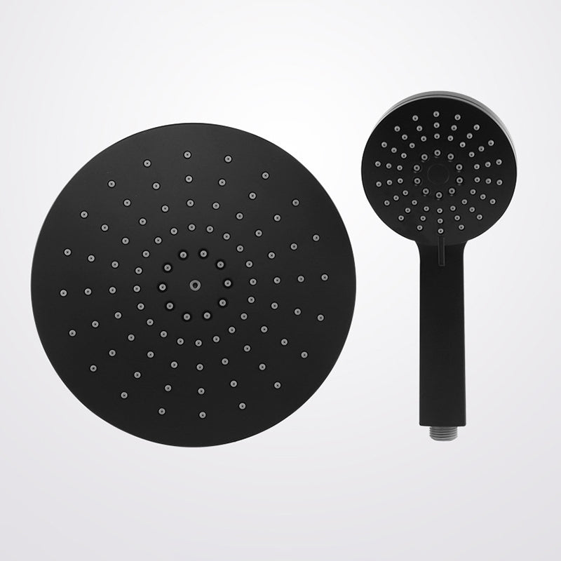 Contemporary Black Round Showerhead Combo Rain Shower Hand Shower