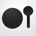 Contemporary Black Round Showerhead Combo Rain Shower Hand Shower