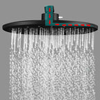 Contemporary Black Round Showerhead Combo Rain Shower Hand Shower