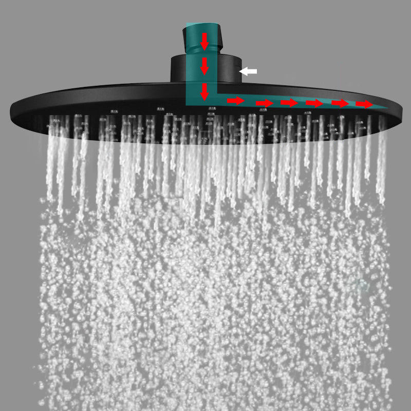 Contemporary Black Round Showerhead Combo Rain Shower Hand Shower