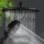 Contemporary Black Round Showerhead Combo Rain Shower Hand Shower