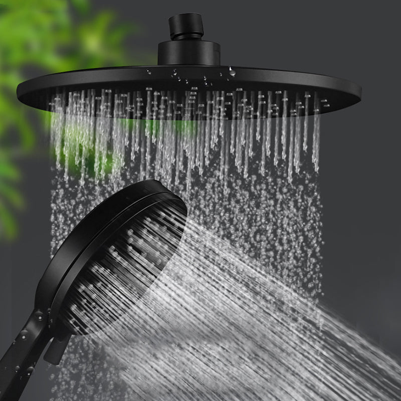 Contemporary Black Round Showerhead Combo Rain Shower Hand Shower