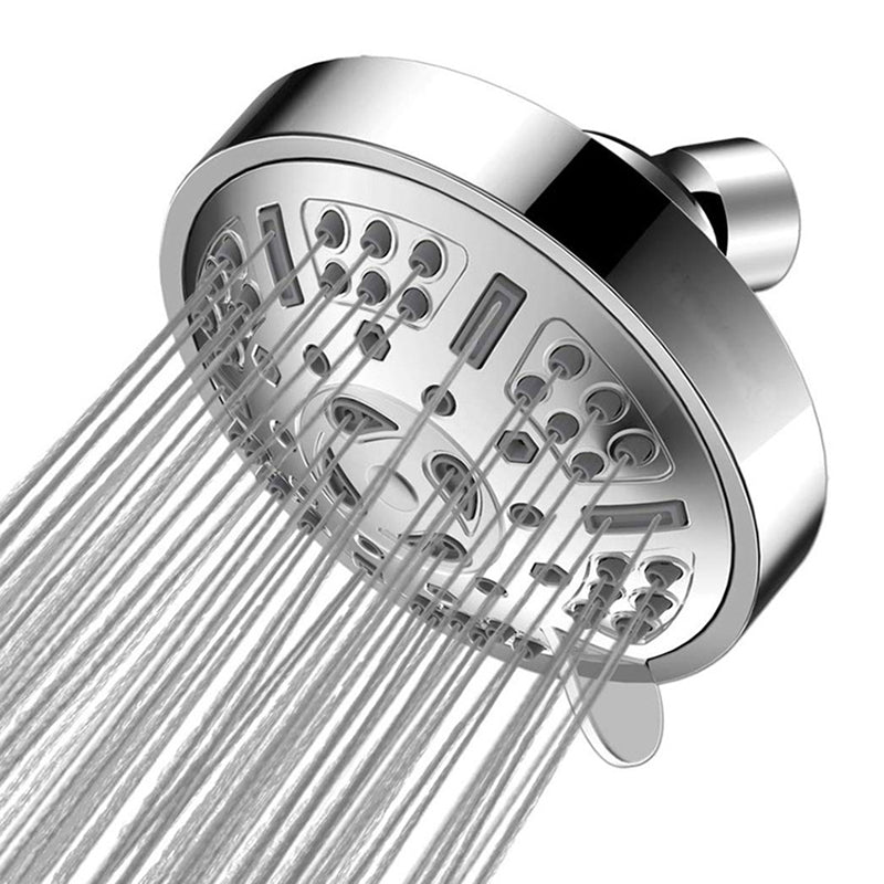 Round Fixed Shower Head Adjustable Spray Pattern Wall Mounted Shower Head
