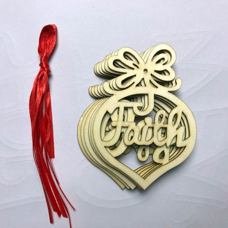 Christmas hanging wooden hollow pendant 6 piece set