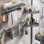 Modern Bathroom Accessories Hardware Set Gray Towel Bar Bathroom Shelf Bathroom Hardware Set