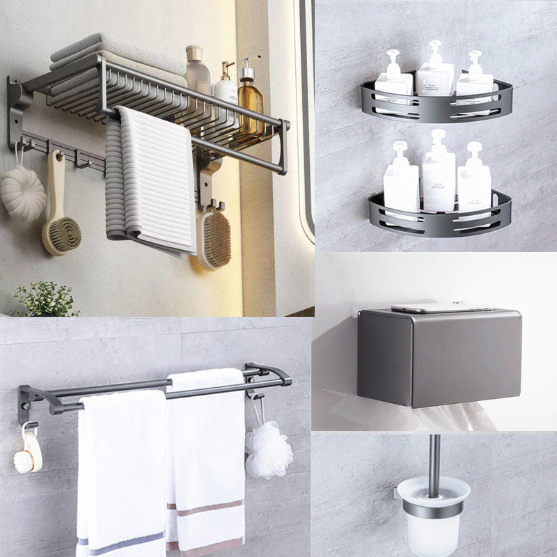 Matt gray bathroom accessory set bathroom shelf/towel holder & paper holder included