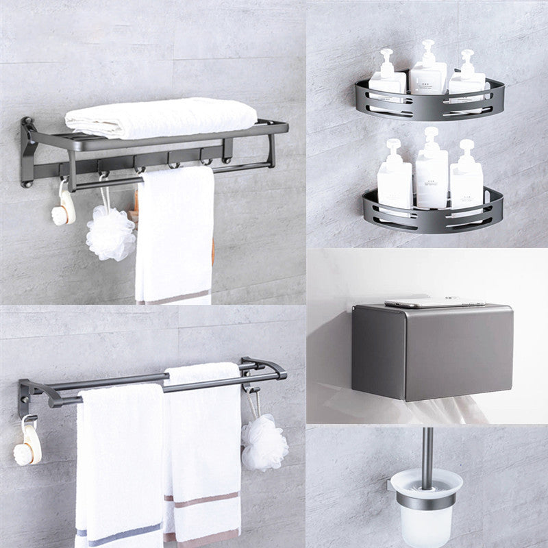 Matt gray bathroom accessory set bathroom shelf/towel holder & paper holder included