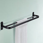 Modern Bathroom Accessory Set Matte Black/Grey Bathroom Shelf/Towel Holder & Paper Holder