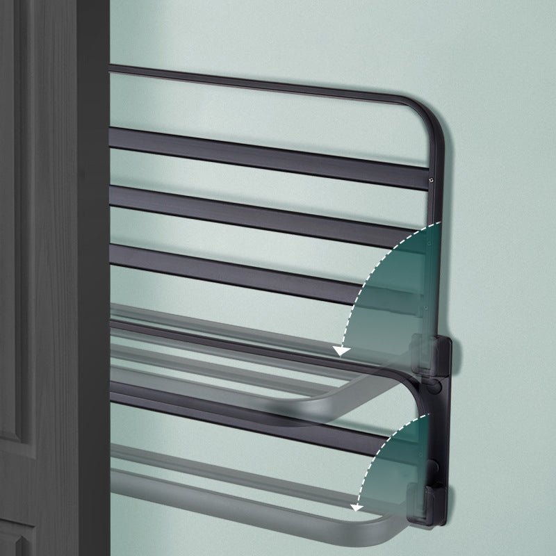 Modern Bathroom Accessory Set Matte Black/Grey Bathroom Shelf/Towel Holder & Paper Holder